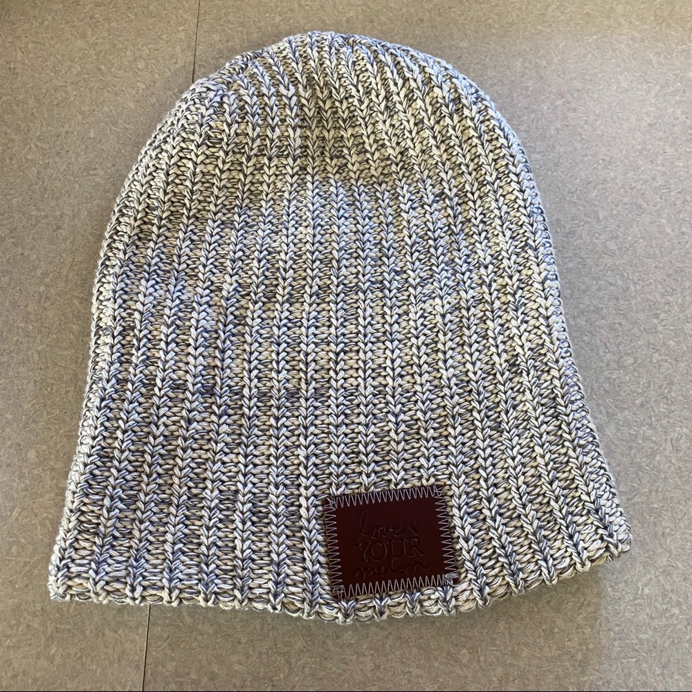 Love Your Melon Gray Chunky Knit Oversized Dreadlocks Beanie Hat